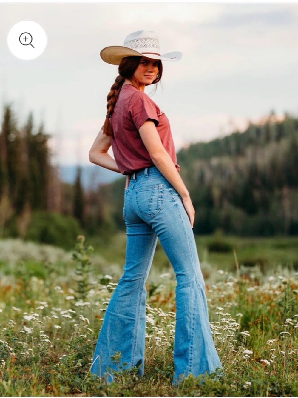 Ariat R.E.A.L. Alondra High Rise Cowgirl Flare Jeans 27 Long Western Raw Hem